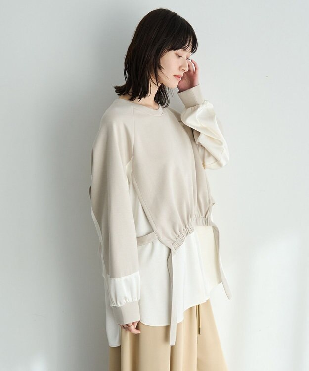 YECCA VECCA シャツレイヤードデザインプルオーバー Gray Mixture