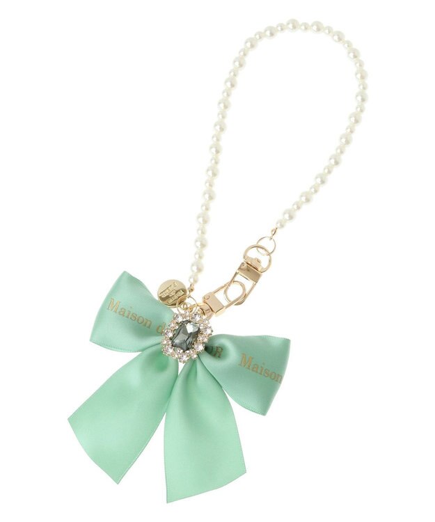 Maison de FLEUR EC限定ビジューリボンパールストラップ Green
