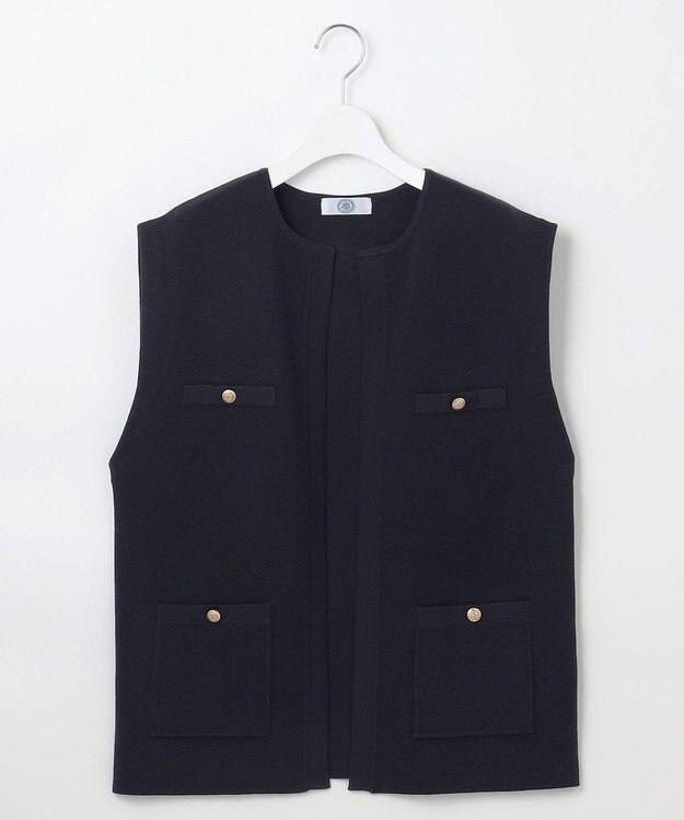 J.PRESS LADIES 【洗える】VIS/PE ROME ニット ジレベスト ダークネイビー系