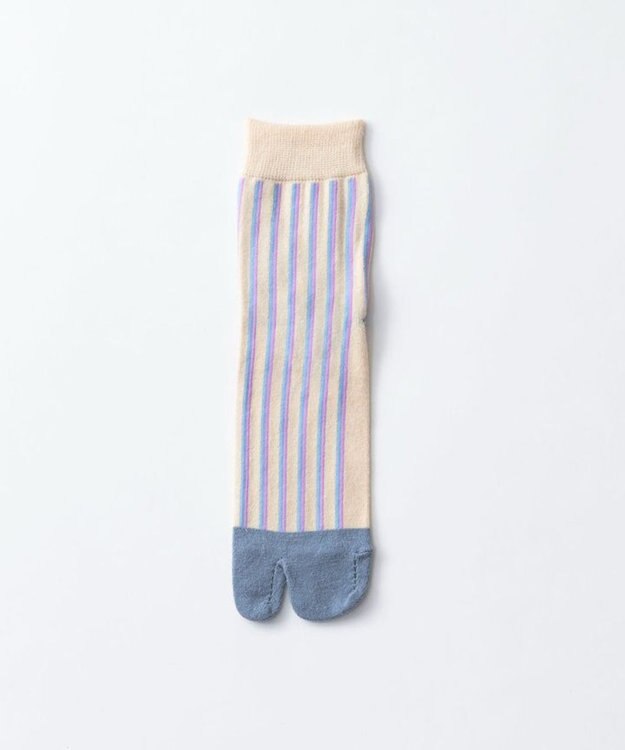 TRICOTE STRIPE TABI SOCKS／ストライプタビソックス 80IVORY