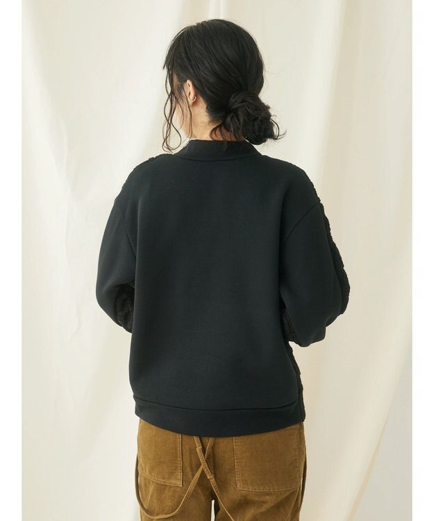 CRAFT STANDARD BOUTIQUE ケーブルニットドッキングスウェット Black