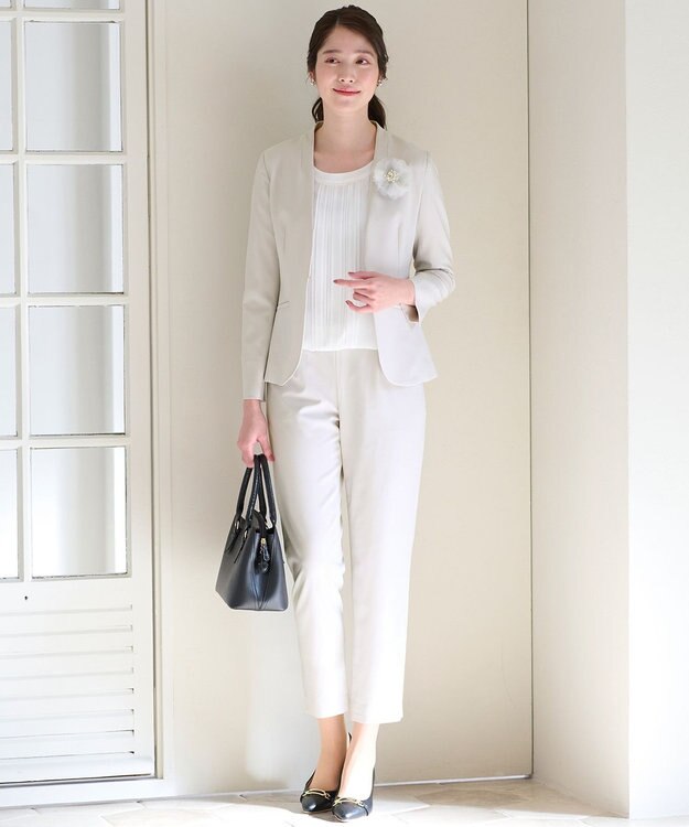 ANY SIS シャインフルール コサージュ ライトグレー