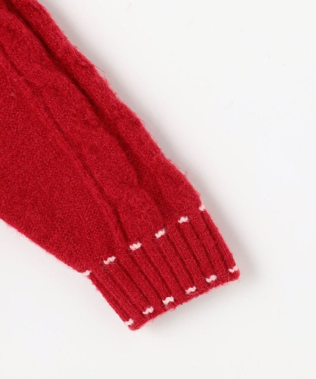 組曲 KIDS 【S-Lサイズ】 ケーブルニットカーディガン レッド