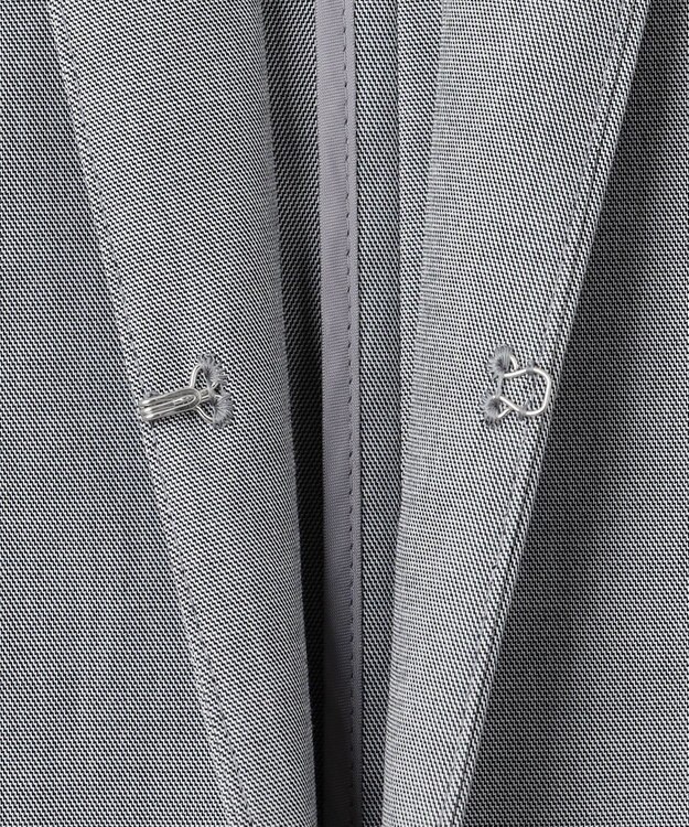 J.PRESS LADIES 【セットアップ対応・洗える・撥水】コットンFITTY ノーカラー ジャケット グレー系