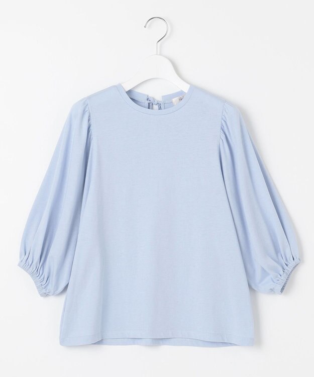 Feroux 【UVケア】バックリボンボリュームスリーブ Tシャツ スカイブルー系