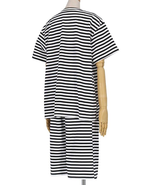 une nana cool MADE WITH LIBERTY FABRIC 綿100％ボーダー 半袖パジャマ BL