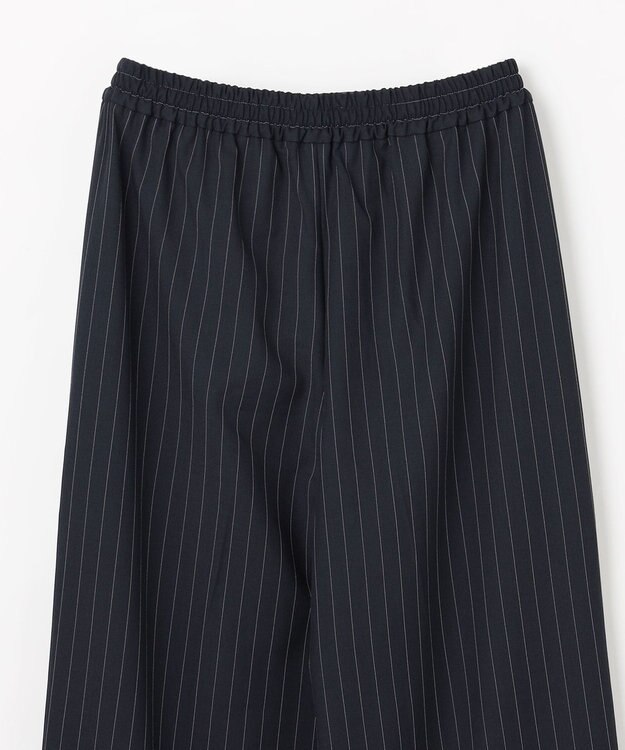 ANY 【6サイズ展開/ウエストゴム】イージーワイドパンツ ネイビーストライプ