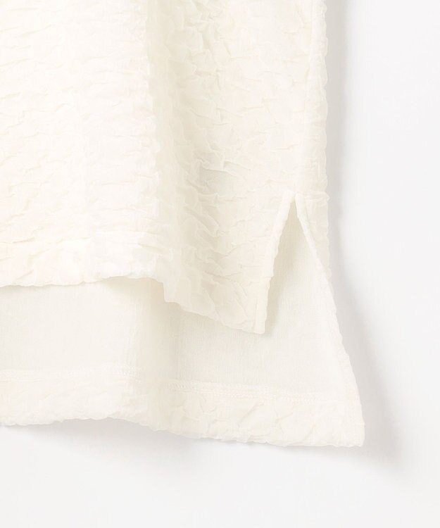 #Newans 【金子綾さんインスタライブご紹介アイテム】【洗える/セットアップ可能】ふくれジャガード パフスリーブブラウス ホワイト