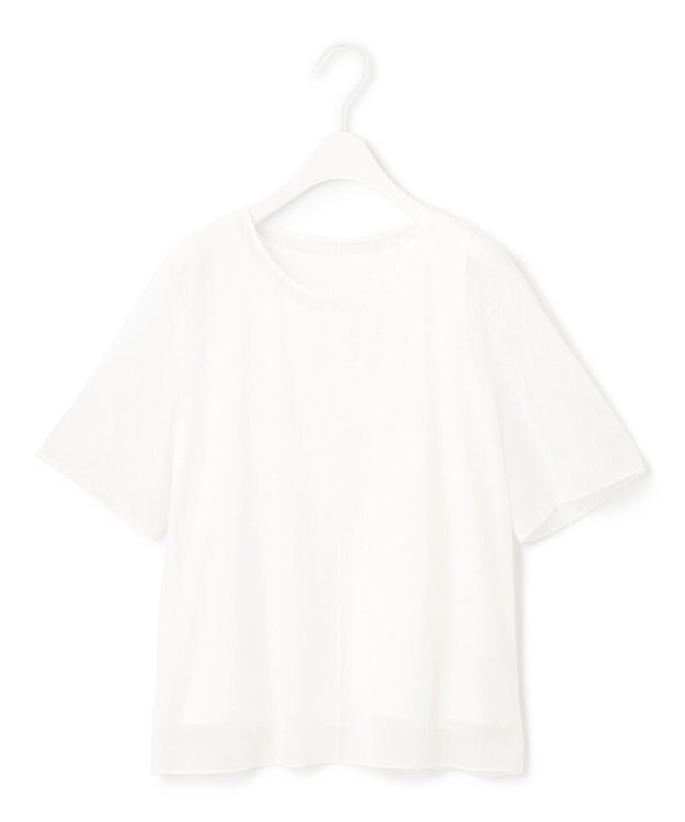 ICB 【洗える】シアージャージ カットソー オフホワイト系