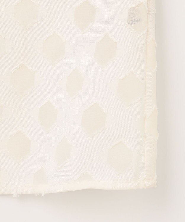 自由区 【洗える】カットジャカード ボウタイブラウス アイボリー系