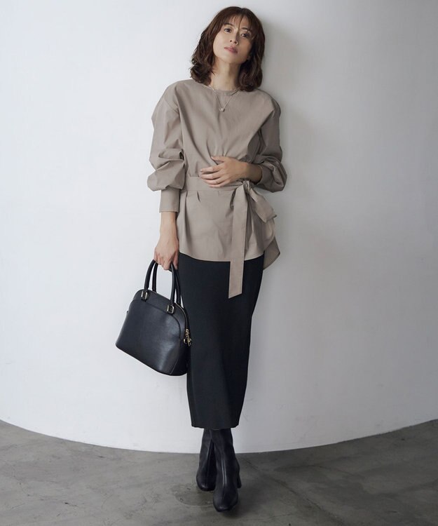 自由区 【洗える】SOMELOSチュニック ブラウス モカ