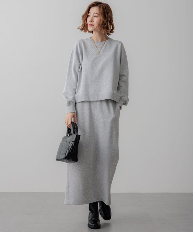 23区 S 【一部店舗限定/洗える】クリアコットンテリー セットアップ ロゴ スウェット ライトグレー系