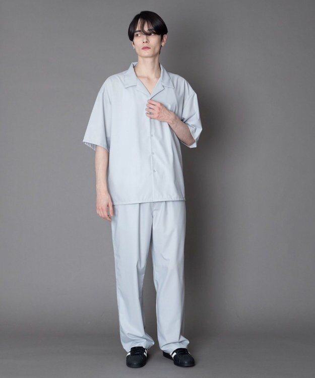 WEGO 【セットアップ対応】TRオープンカラーシャツ（SS） ライトグレー