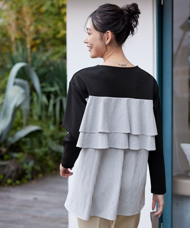 Tiaclasse 【洗える】バックフレアダイバープルオーバー ブラック