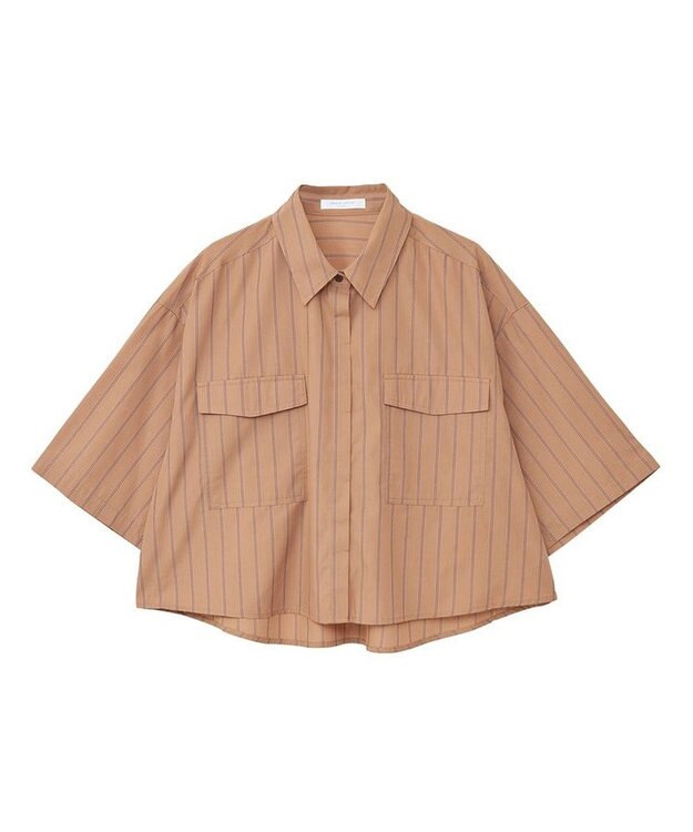 Green Parks ５分袖ショートシャツ Brown