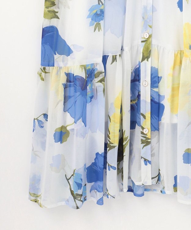 GRACE CONTINENTAL ビッグボタニカルシャツワンピース キナリ