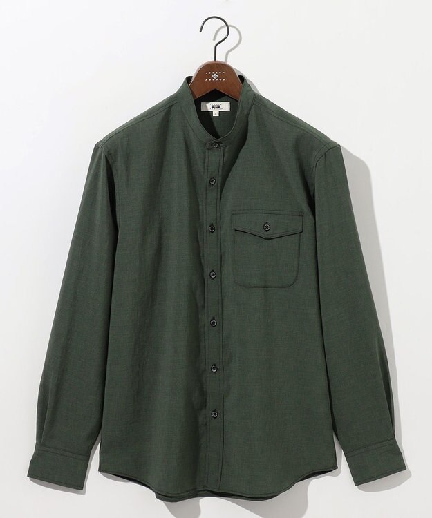 JOSEPH ABBOUD 【洗える・軽量/清涼/ストレッチ】ハイツイストドライストレッチ シャツ オリーブ系