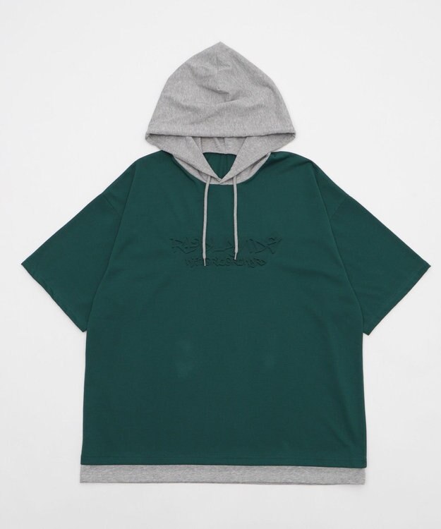 WEGO 【接触冷感/ユニセックス着用ITEM】エンボスロゴグラフィックTPK（SS） ダークグリーン