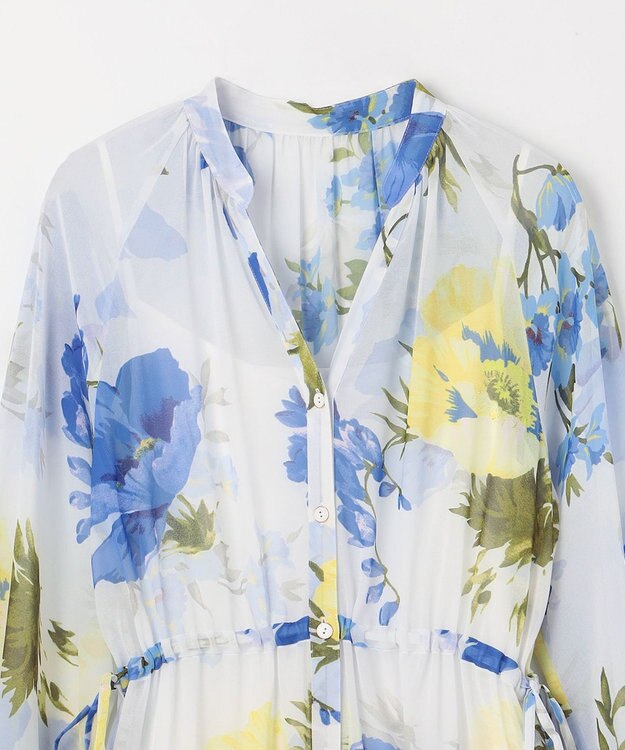 GRACE CONTINENTAL ビッグボタニカルシャツワンピース キナリ