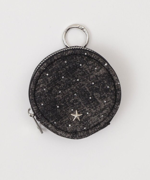 WEGO ワンポイントスタッズサークルポーチ ブラック