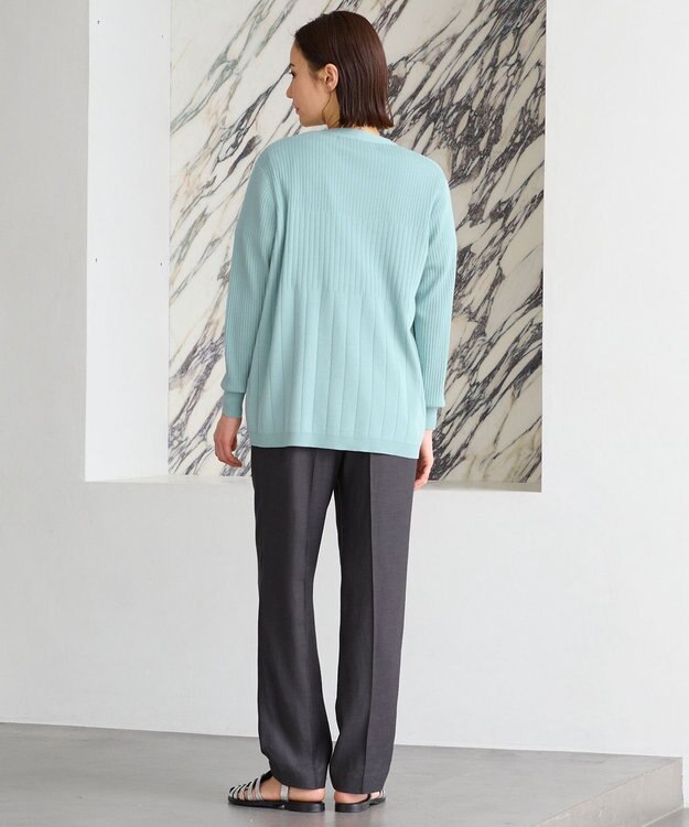 自由区 【洗える・XSサイズあり】ハイツイストコットンアセテート カーディガン ミント系