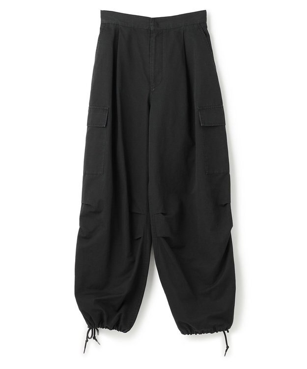 NAVE 【ReNave・セットアップ可/洗える】コットンリネンカルゼ  カーゴパンツ ブラック系