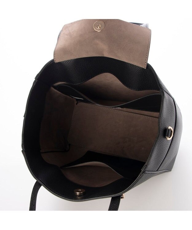 UNBILLION 【テレビ ドラマ着用アイテム】カシュカシュ cachecache / 横型金具ポイント2wayトートバッグ ブラック