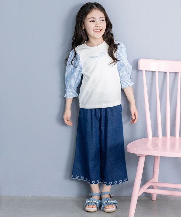 ANY KIDS デニム ガウチョ ネイビー