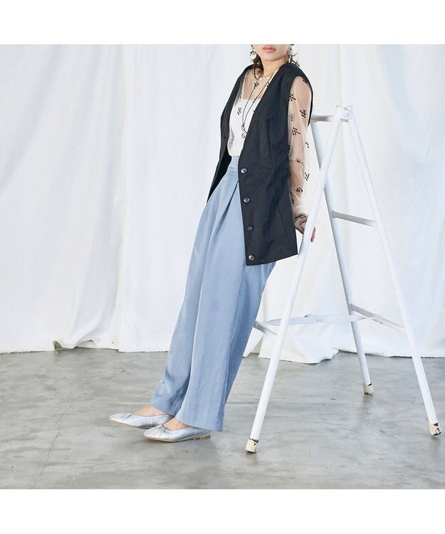 MODE ET JACOMO <MODE ET JACOMO>ソフトレザーフラットパンプス シルバー