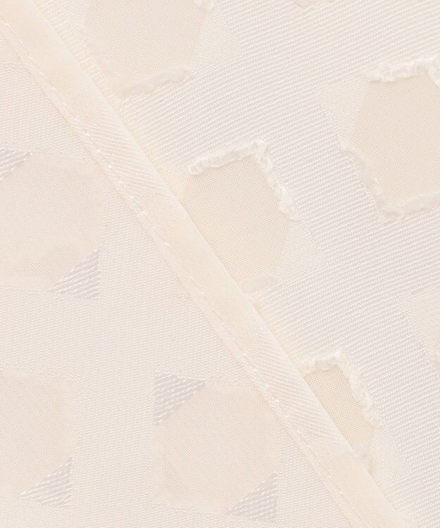 自由区 【洗える】カットジャカード ボウタイブラウス アイボリー系