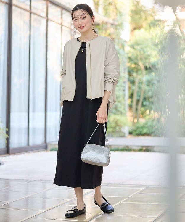 ANY 【洗濯機可】コンビネーションワンピース ブラック