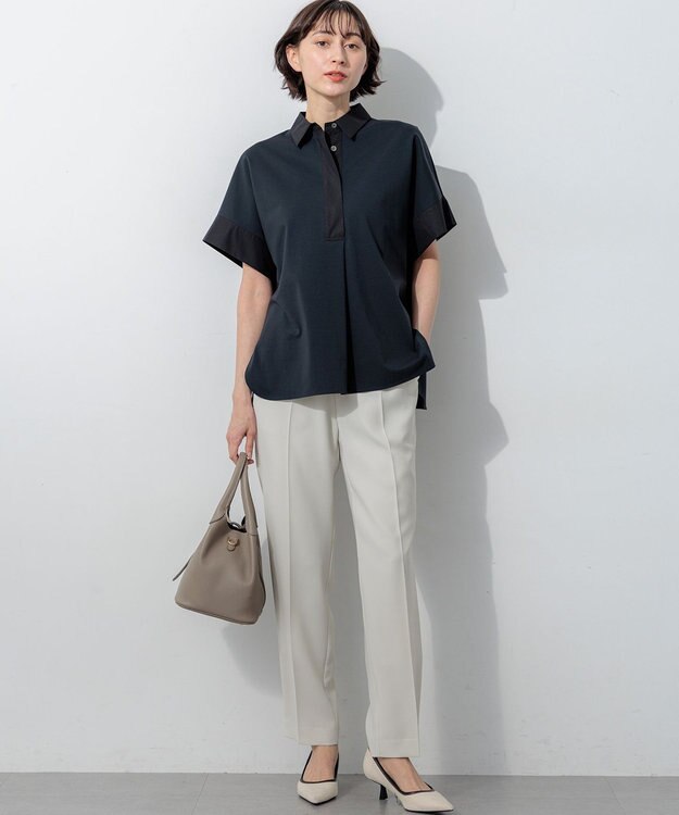 23区 【Oggi・CLASSY.掲載】ストレッチジョーゼット テーパード パンツ ベージュ系