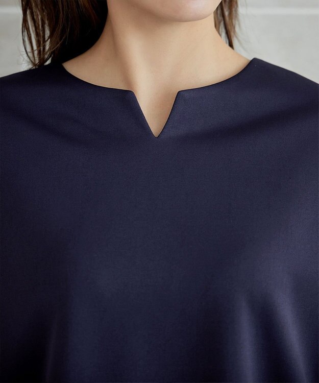 Tiaclasse 【洗える】バックフレアダイバープルオーバー ネイビー