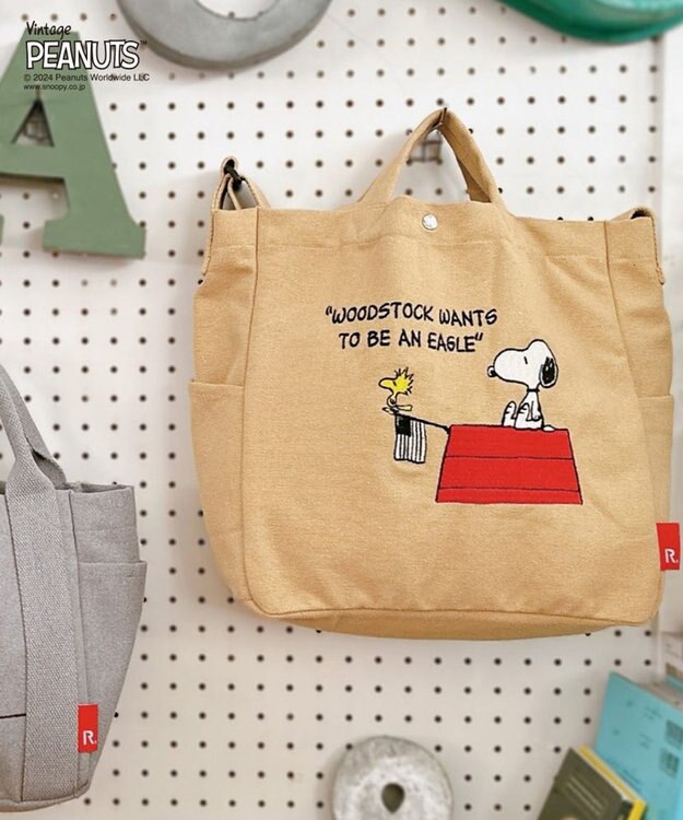 ROOTOTE 8386【スヌーピー】IP.ミディアム.2way.ピーナッツ-9L 02：ベージュ