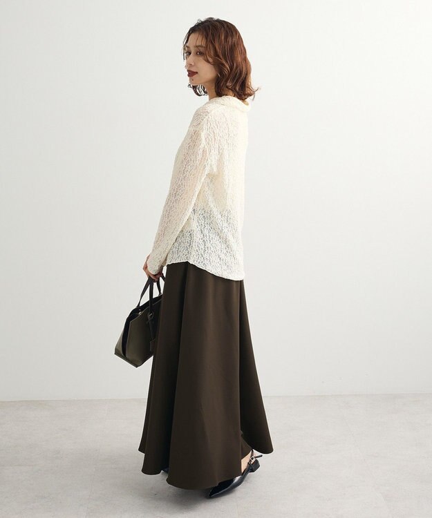 Green Parks カットレースシャツプルオーバー Ivory