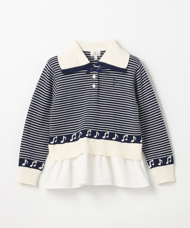 組曲 KIDS 【110-140㎝】ハーモニー ボーダートップス ネイビー