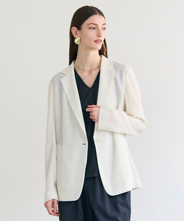 BEIGE， LIATRIS / シアー テーラードジャケット Ecru