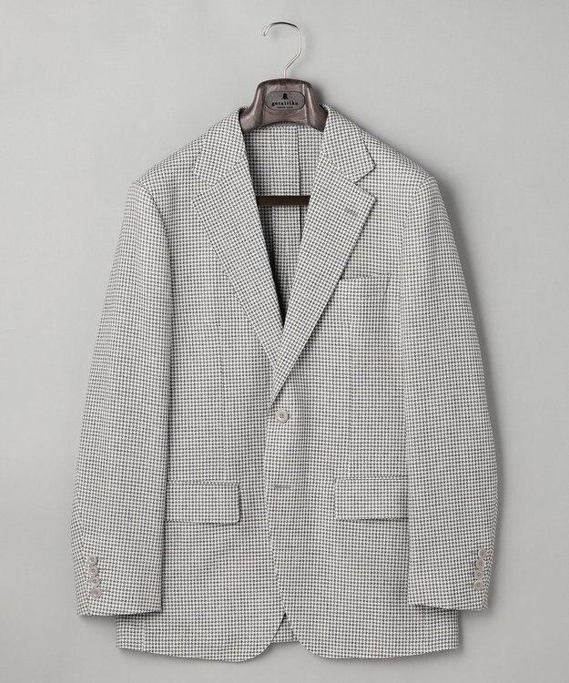 GOTAIRIKU 【尾州】ストレッチメッシュジャケット_千鳥格子柄 ライトグレー×千鳥格子柄