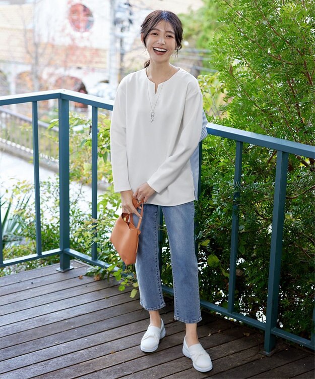 Tiaclasse 【洗える】バックフレアダイバープルオーバー オフホワイト