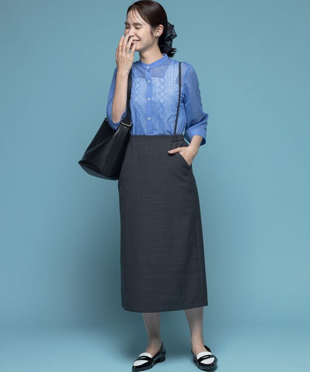 組曲 サスナロータイト スカート チャコールグレー系