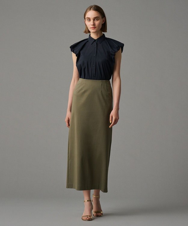 uncrave 【接触冷感・UVカット】ダブルフェイスジャージー スカート（uncrave STANDARD） オリーブ