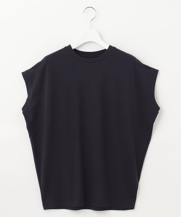 UNFILO L 【Oggi 6月号掲載】BEAUTY FORM フレンチスリーブTシャツ ネイビー