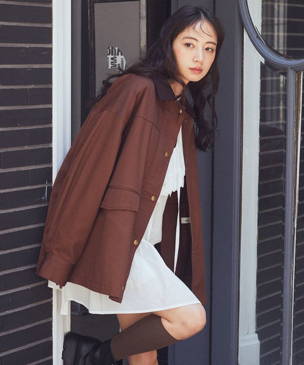 earth music&ecology ハンティングジャケット Brown