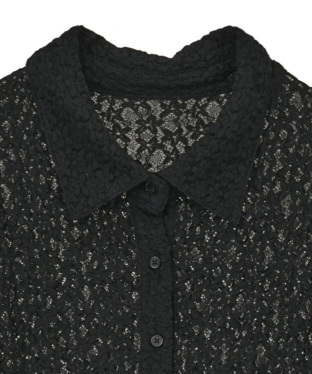 Green Parks カットレースシャツプルオーバー Black