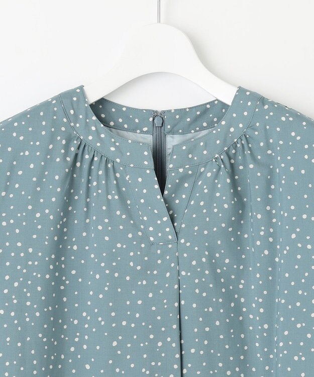 J.PRESS LADIES S 【洗える・イージーケア】スパンローンランダムドット ワンピース スモーキーグリーン系5