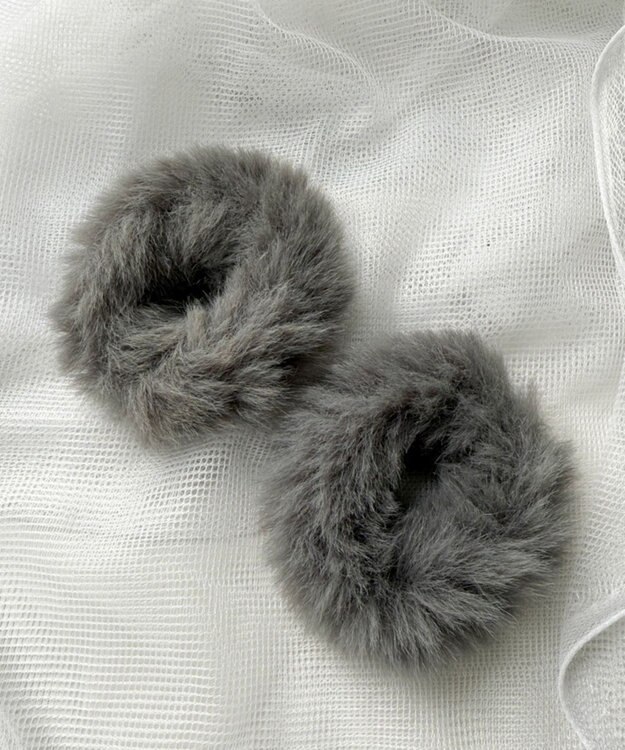 WEGO L2Pファーヘアゴム グレー