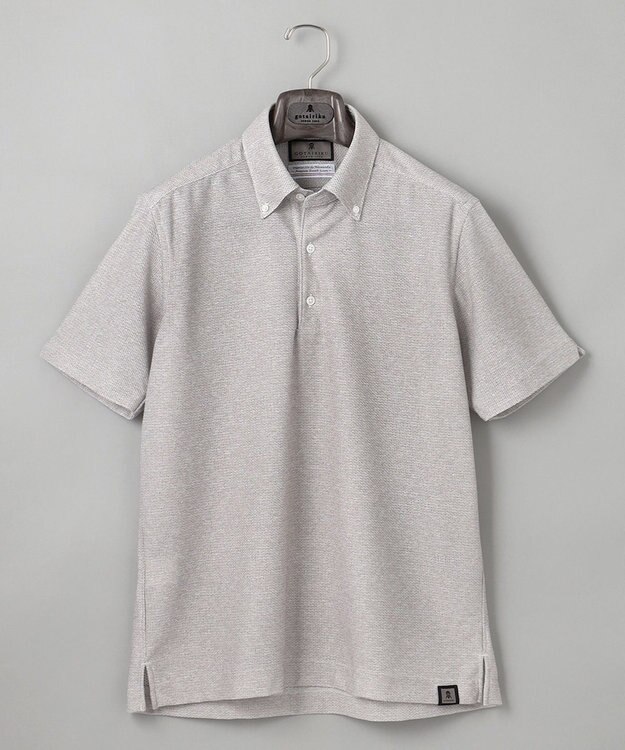 GOTAIRIKU 麻混・襟しっかり【洗える/通気性】ノルマンディーリネン ボタンダウンポロシャツ(25年モデル) ベージュ系