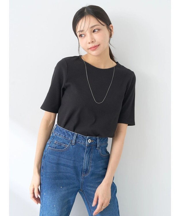 earth music&ecology ＳＥＴ２点チュールビスチェ＋リブプルオーバー Black