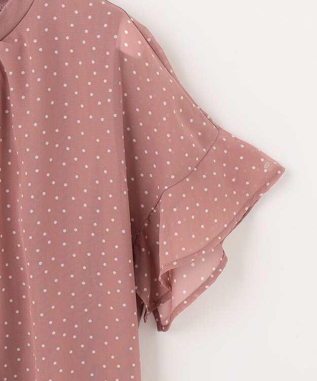ANY SIS 【洗える】シフォンプリント ブラウス スモーキーピンクドット