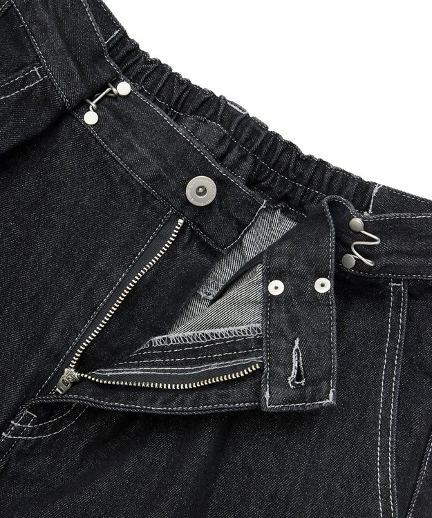 earth music&ecology タックホックデニムパンツ Black